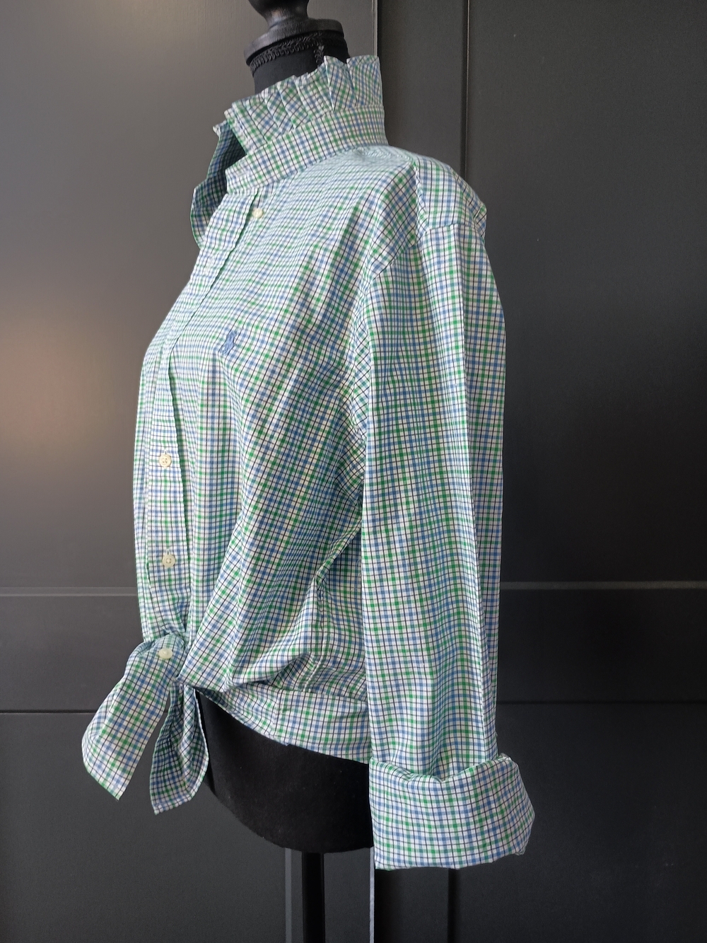Upcycled Women's Ralph Lauren Ruffled Collar Shirt #126